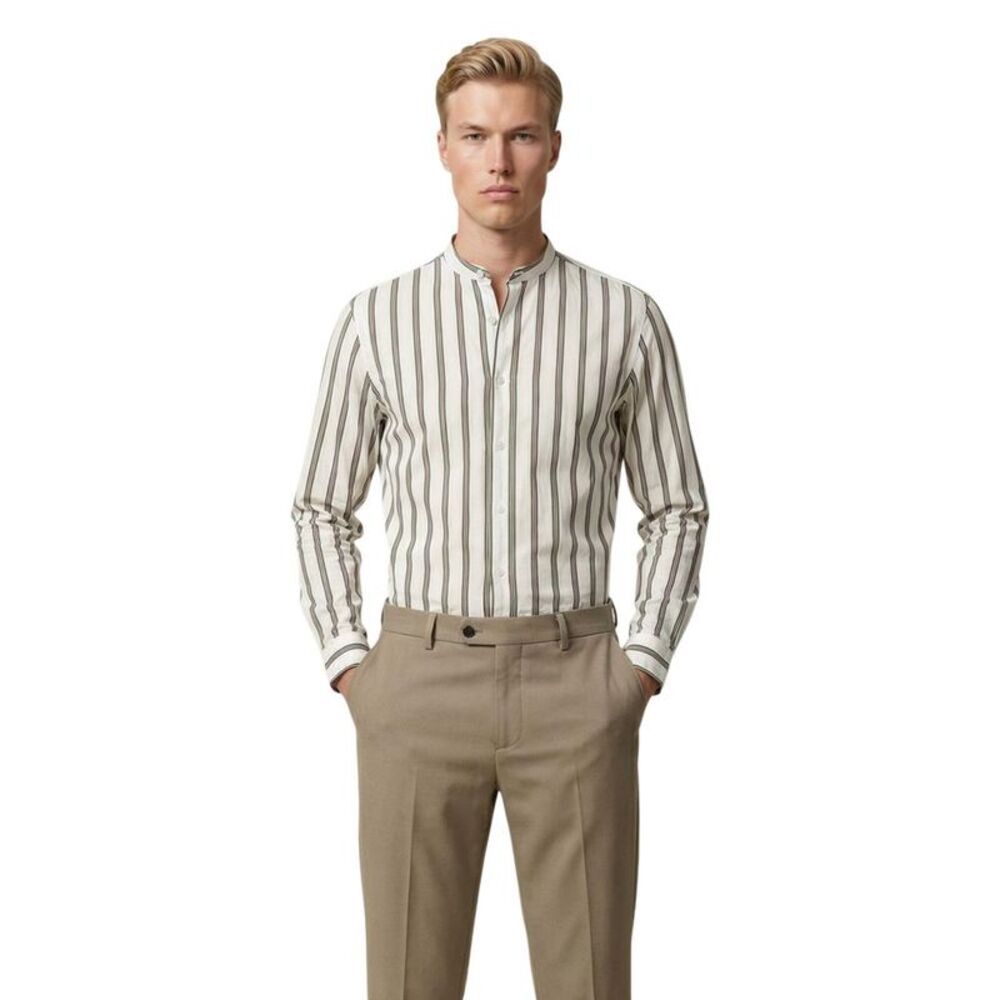 Gianni Lupo White Cotton Pattern Men's Shirt